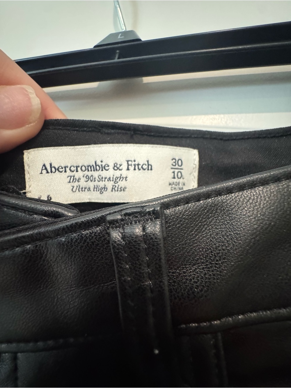 Abercrombie & Fitch Black Faux Leather Ultra High Rise Jeans